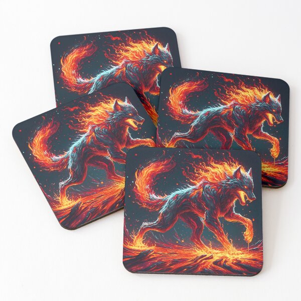 Item preview, Lava Fire Wolf, Ai Generated Art  designed and sold by ACC .