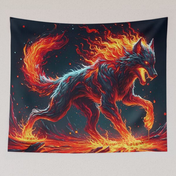 Item preview, Lava Fire Wolf, Ai Generated Art  designed and sold by ACC .