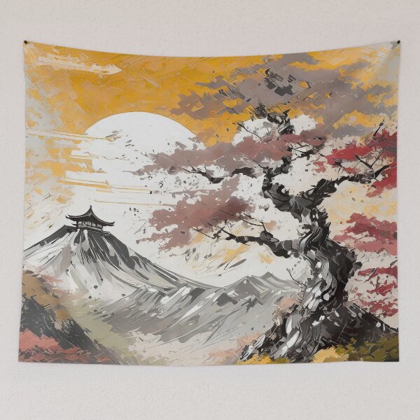Item preview, Ukiyo-e Inspired Landscape, Ancient Japanese Art/7 designed and sold by Synthwave Poem.