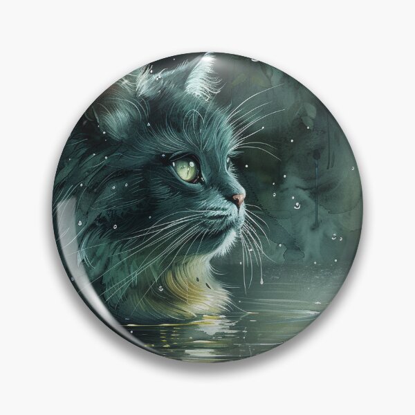 Item preview, Serene Emerald Cat at the Edge of Forest Pond designed and sold by Shirtastically.