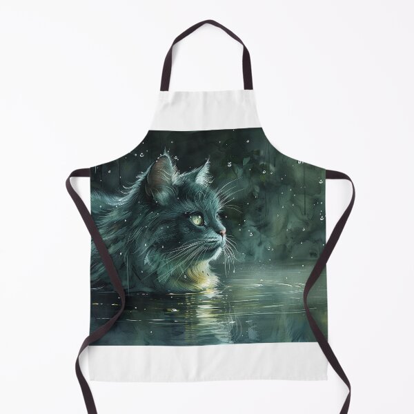 Item preview, Serene Emerald Cat at the Edge of Forest Pond designed and sold by Shirtastically.