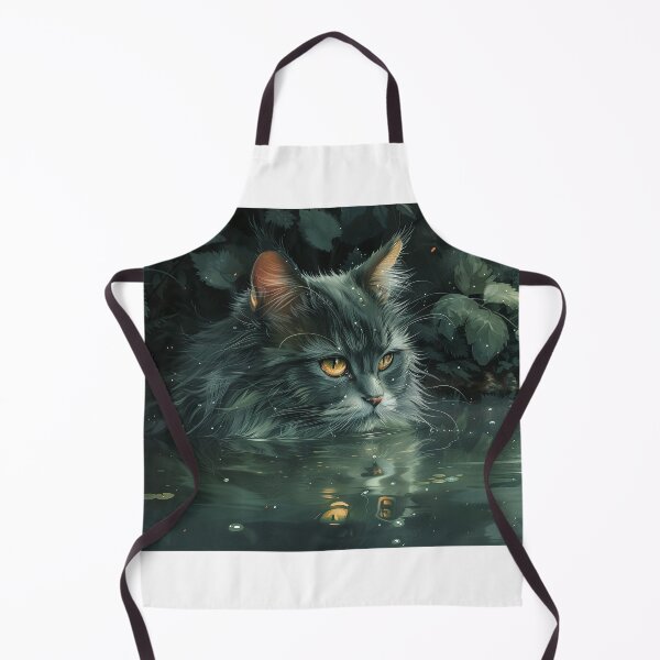 Item preview, Emerald Green Cat at the Mystical Waterfall in Lush Forest designed and sold by Shirtastically.