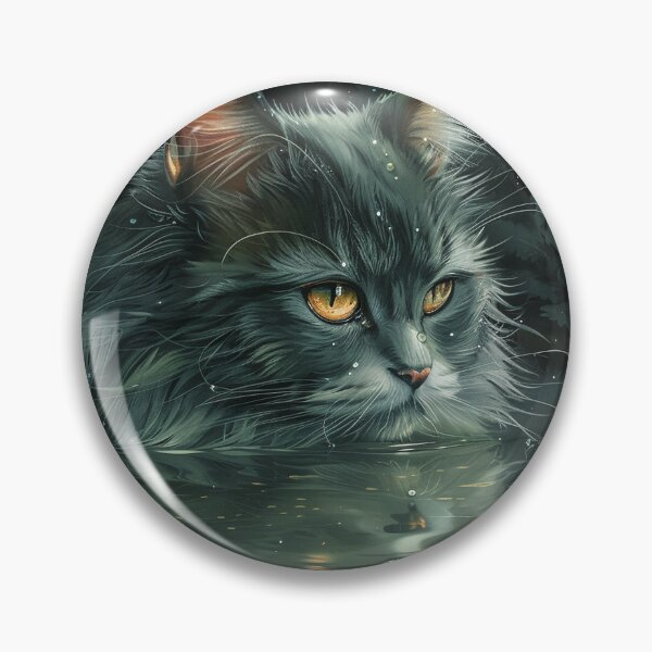 Item preview, Emerald Green Cat at the Mystical Waterfall in Lush Forest designed and sold by Shirtastically.