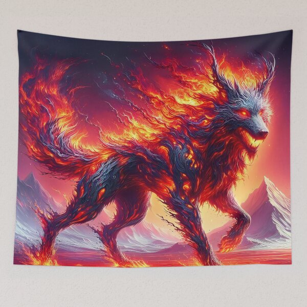 Item preview, Lava Fire Wolf, Ai Generated Art  designed and sold by ACC .