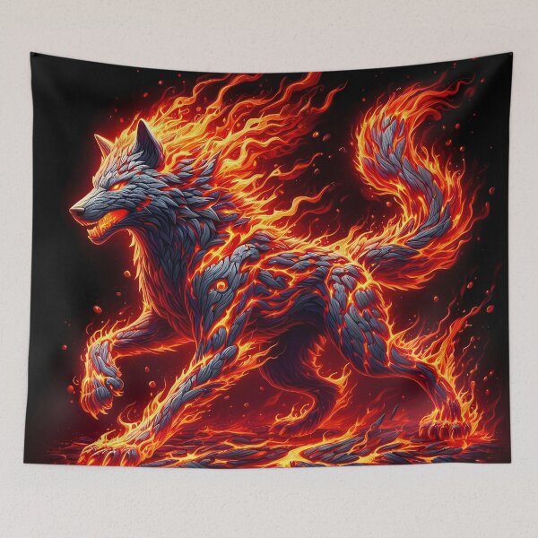 Item preview, Lava Fire Wolf, Ai Generated Art  designed and sold by ACC .