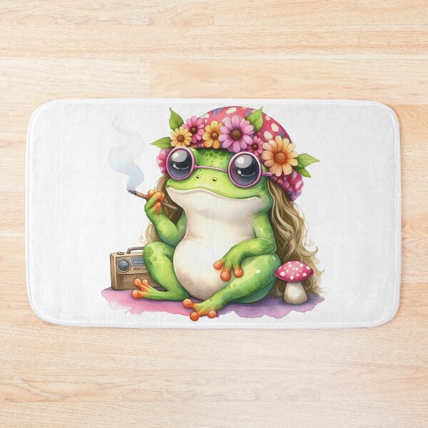 Item preview, Funky Frogs Hopping Into Zen! Cute Watercolor Hippie Frog designed and sold by dcohea.