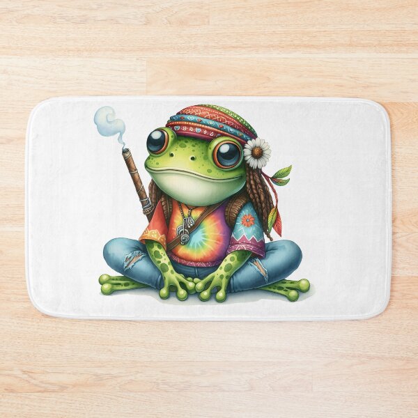 Item preview, Funky Frogs Hopping Into Zen! Cute Watercolor Hippie Frog designed and sold by dcohea.
