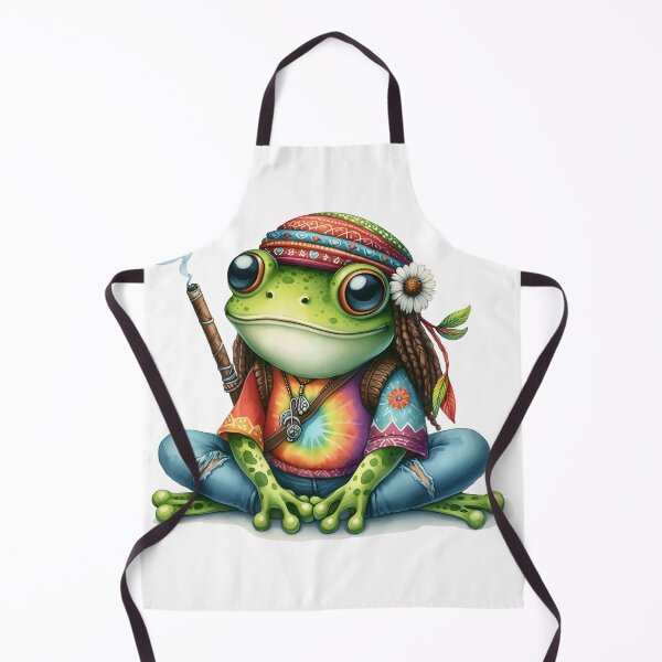 Item preview, Funky Frogs Hopping Into Zen! Cute Watercolor Hippie Frog designed and sold by dcohea.