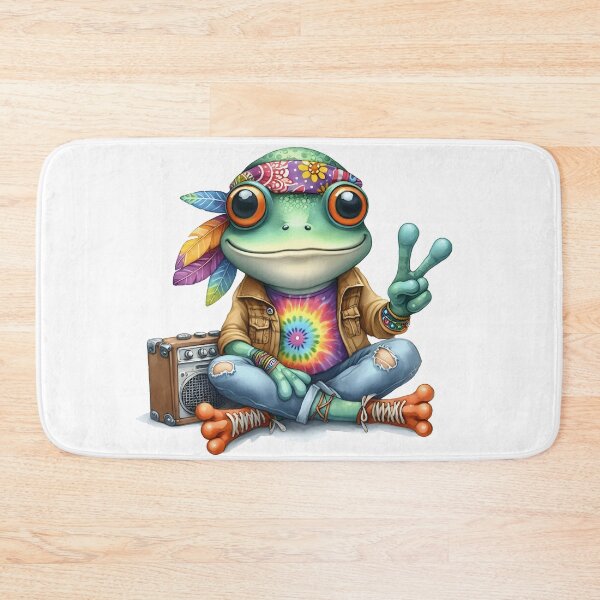 Item preview, Funky Frogs Hopping Into Zen! Cute Watercolor Hippie Frog designed and sold by dcohea.