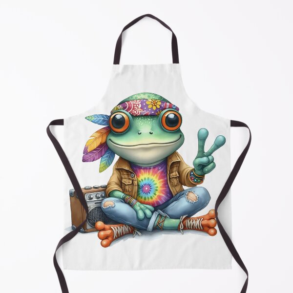 Item preview, Funky Frogs Hopping Into Zen! Cute Watercolor Hippie Frog designed and sold by dcohea.