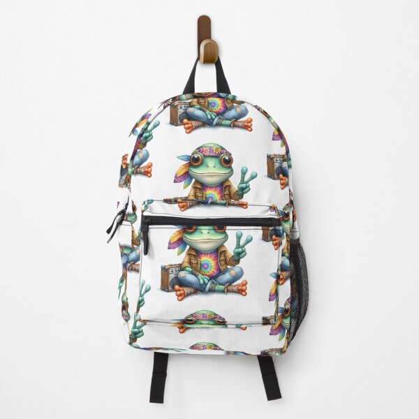 Item preview, Funky Frogs Hopping Into Zen! Cute Watercolor Hippie Frog designed and sold by dcohea.