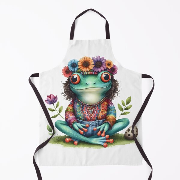 Item preview, Funky Frogs Hopping Into Zen! Cute Watercolor Hippie Frog designed and sold by dcohea.