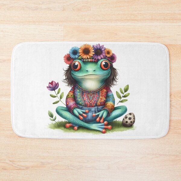 Item preview, Funky Frogs Hopping Into Zen! Cute Watercolor Hippie Frog designed and sold by dcohea.