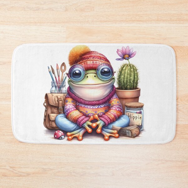 Item preview, Funky Frogs Hopping Into Zen! Cute Watercolor Hippie Frog designed and sold by dcohea.
