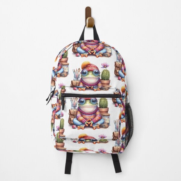 Item preview, Funky Frogs Hopping Into Zen! Cute Watercolor Hippie Frog designed and sold by dcohea.