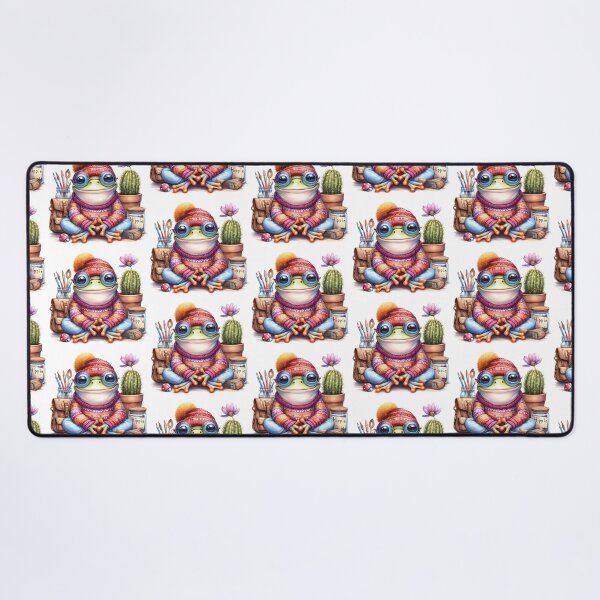 Item preview, Funky Frogs Hopping Into Zen! Cute Watercolor Hippie Frog designed and sold by dcohea.