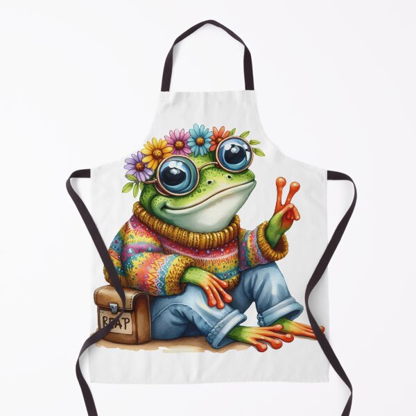 Item preview, Funky Frogs Hopping Into Zen! Cute Watercolor Hippie Frog designed and sold by dcohea.