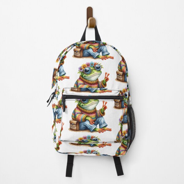 Item preview, Funky Frogs Hopping Into Zen! Cute Watercolor Hippie Frog designed and sold by dcohea.