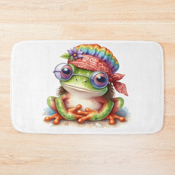 Item preview, Funky Frogs Hopping Into Zen! Cute Watercolor Hippie Frog designed and sold by dcohea.