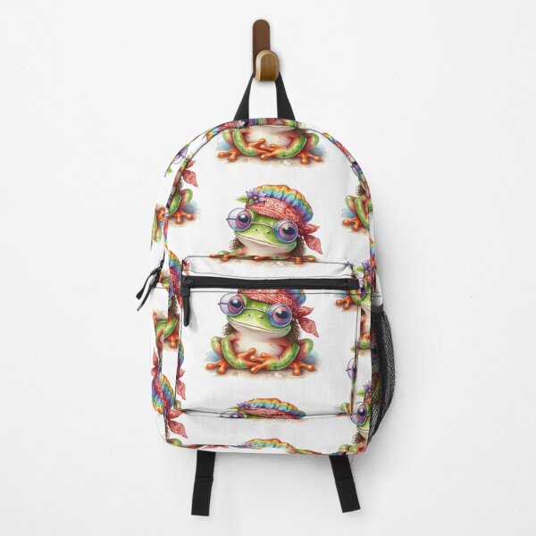 Item preview, Funky Frogs Hopping Into Zen! Cute Watercolor Hippie Frog designed and sold by dcohea.