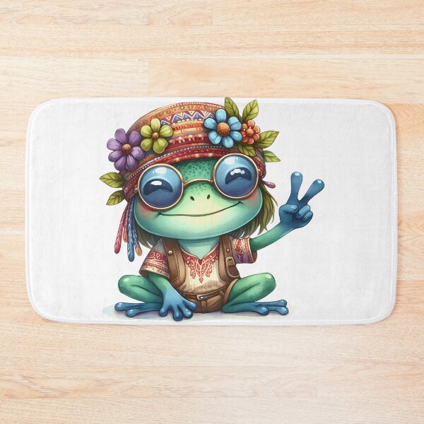Item preview, Funky Frogs Hopping Into Zen! Cute Watercolor Hippie Frog designed and sold by dcohea.