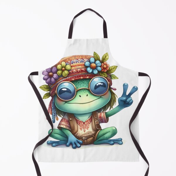 Item preview, Funky Frogs Hopping Into Zen! Cute Watercolor Hippie Frog designed and sold by dcohea.