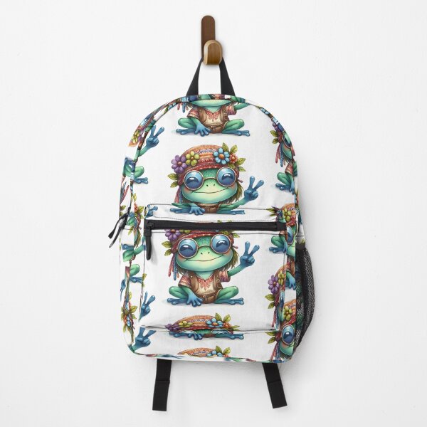 Item preview, Funky Frogs Hopping Into Zen! Cute Watercolor Hippie Frog designed and sold by dcohea.