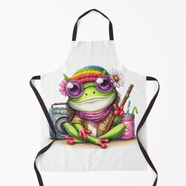 Item preview, Funky Frogs Hopping Into Zen! Cute Watercolor Hippie Frog designed and sold by dcohea.