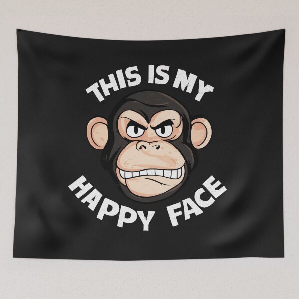 Item preview, grumpy monkey - this is my happy face designed and sold by 123ks.