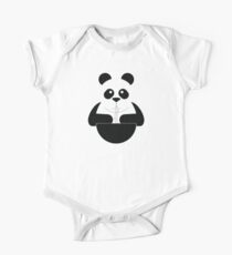 Cute panda bear eating noodles One Piece - Short Sleeve