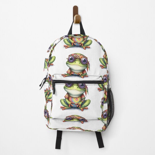 Item preview, Funky Frogs Hopping Into Zen! Cute Watercolor Hippie Frog designed and sold by dcohea.