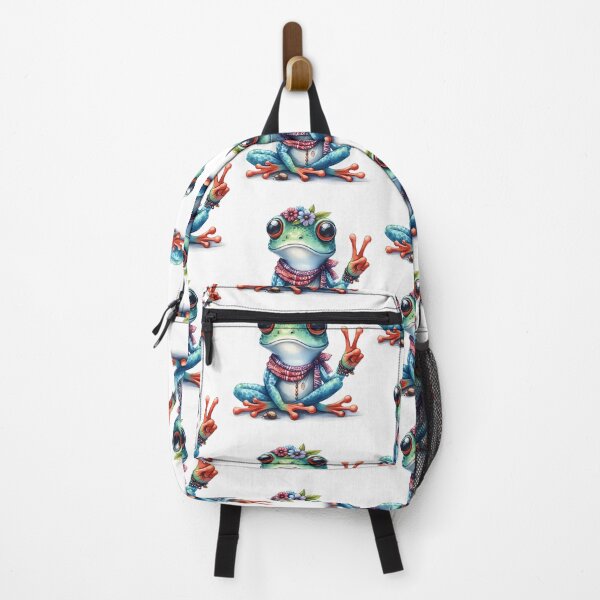 Item preview, Funky Frogs Hopping Into Zen! Cute Watercolor Hippie Frog designed and sold by dcohea.