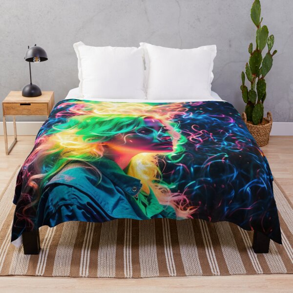 Item preview, Enchanted Glow Mystical Muse in Neon Nature's Embrace designed and sold by ArtComixHaven.