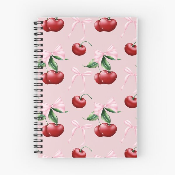 Item preview, Coquette aesthetic pink & red Balletcore, pretty toile cherry bows pattern designed and sold by milyblooms.