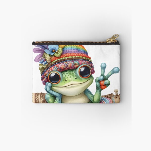 Item preview, Funky Frogs Hopping Into Zen! Cute Watercolor Hippie Frog designed and sold by dcohea.