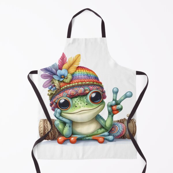 Item preview, Funky Frogs Hopping Into Zen! Cute Watercolor Hippie Frog designed and sold by dcohea.