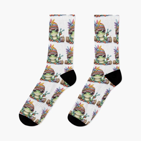 Item preview, Funky Frogs Hopping Into Zen! Cute Watercolor Hippie Frog designed and sold by dcohea.