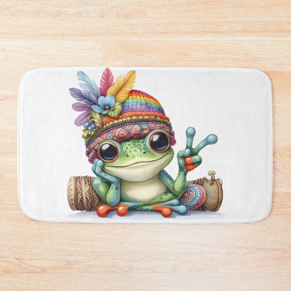 Item preview, Funky Frogs Hopping Into Zen! Cute Watercolor Hippie Frog designed and sold by dcohea.