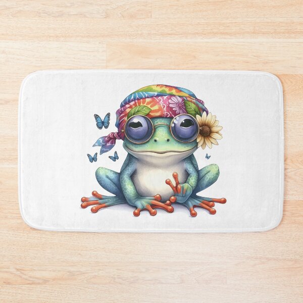 Item preview, Funky Frogs Hopping Into Zen! Cute Watercolor Hippie Frog designed and sold by dcohea.