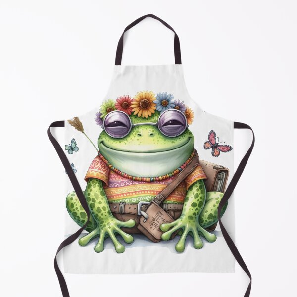 Item preview, Funky Frogs Hopping Into Zen! Cute Watercolor Hippie Frog designed and sold by dcohea.