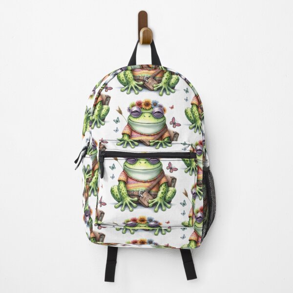 Item preview, Funky Frogs Hopping Into Zen! Cute Watercolor Hippie Frog designed and sold by dcohea.