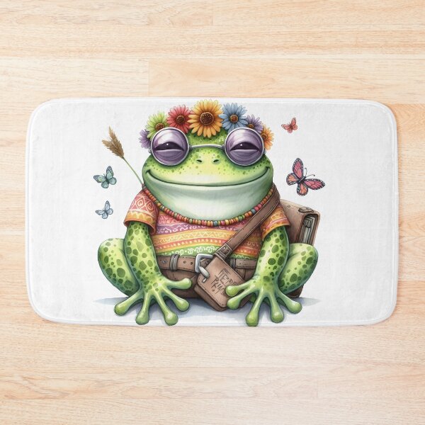 Item preview, Funky Frogs Hopping Into Zen! Cute Watercolor Hippie Frog designed and sold by dcohea.