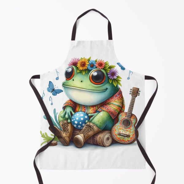 Item preview, Funky Frogs Hopping Into Zen! Cute Watercolor Hippie Frog designed and sold by dcohea.