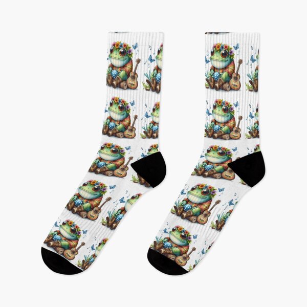 Item preview, Funky Frogs Hopping Into Zen! Cute Watercolor Hippie Frog designed and sold by dcohea.