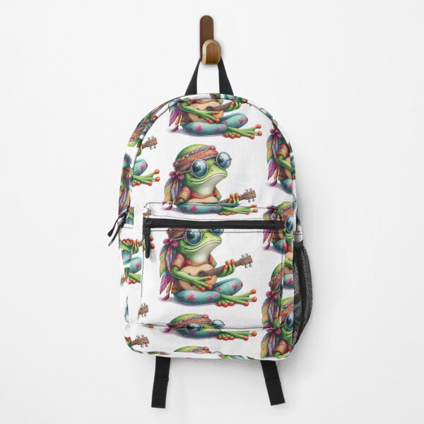 Item preview, Funky Frogs Hopping Into Zen! Cute Watercolor Hippie Frog designed and sold by dcohea.