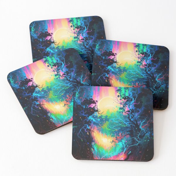 Item preview, Neon Blaze Cosmic Convergence of Fire and Moonlight designed and sold by ArtComixHaven.