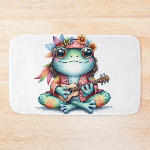 Item preview, Funky Frogs Hopping Into Zen! Cute Watercolor Hippie Frog designed and sold by dcohea.