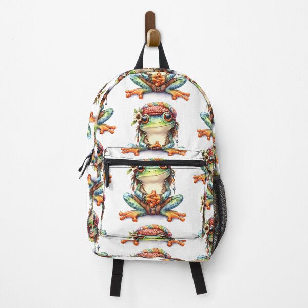 Item preview, Funky Frogs Hopping Into Zen! Cute Watercolor Hippie Frog designed and sold by dcohea.