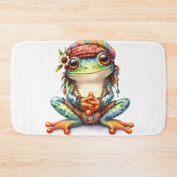 Item preview, Funky Frogs Hopping Into Zen! Cute Watercolor Hippie Frog designed and sold by dcohea.