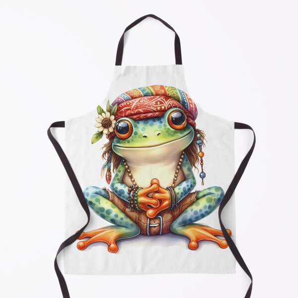 Item preview, Funky Frogs Hopping Into Zen! Cute Watercolor Hippie Frog designed and sold by dcohea.